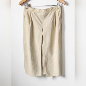 Vintage Ultra Suede Knee Pencil Skirt Beige Womens 12 Signatures Split Front